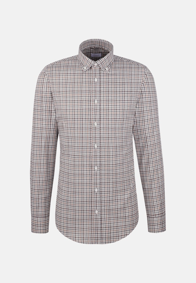 Slim Chemise en flanelle carreaux in Marron |  Seidensticker Onlineshop