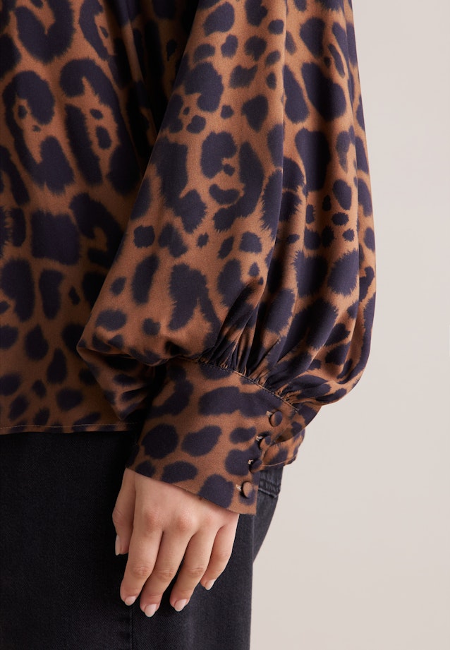 Satinierte Bluse mit Schleifendetail in Marron |  Seidensticker Onlineshop