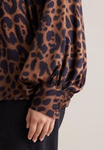 Satinierte Bluse mit Schleifendetail in Marron |  Seidensticker Onlineshop