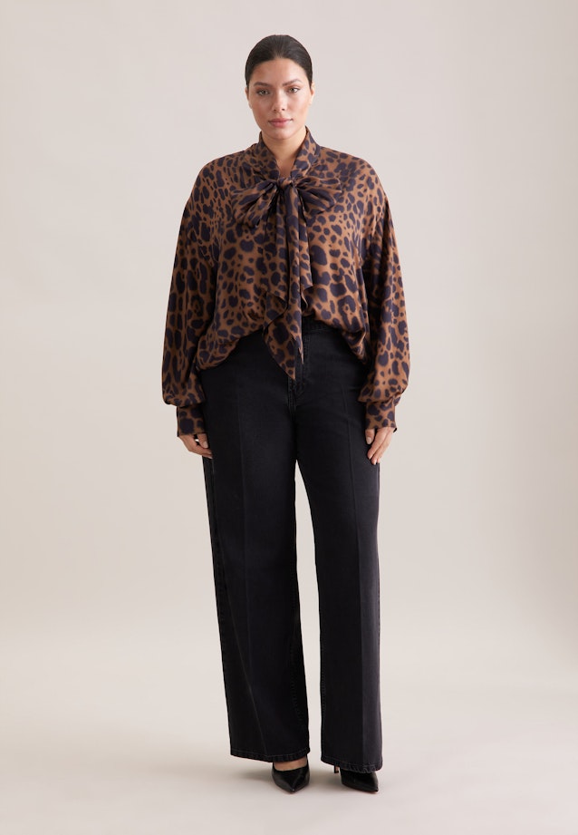 Satinierte Bluse mit Schleifendetail in Marron |  Seidensticker Onlineshop