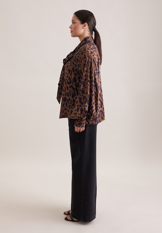 Satinierte Bluse mit Schleifendetail in Marron |  Seidensticker Onlineshop