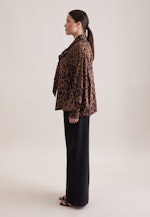 Satinierte Bluse mit Schleifendetail in Marron |  Seidensticker Onlineshop