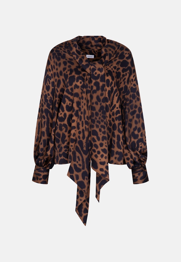 Satinierte Bluse mit Schleifendetail in Marron |  Seidensticker Onlineshop