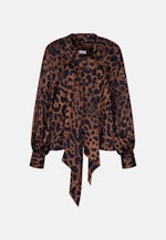 Satinierte Bluse mit Schleifendetail in Marron |  Seidensticker Onlineshop