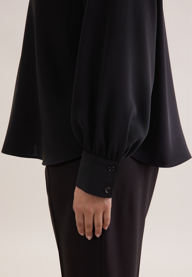 Raglanbluse mit Stehkragen in Schwarz |  Seidensticker Onlineshop