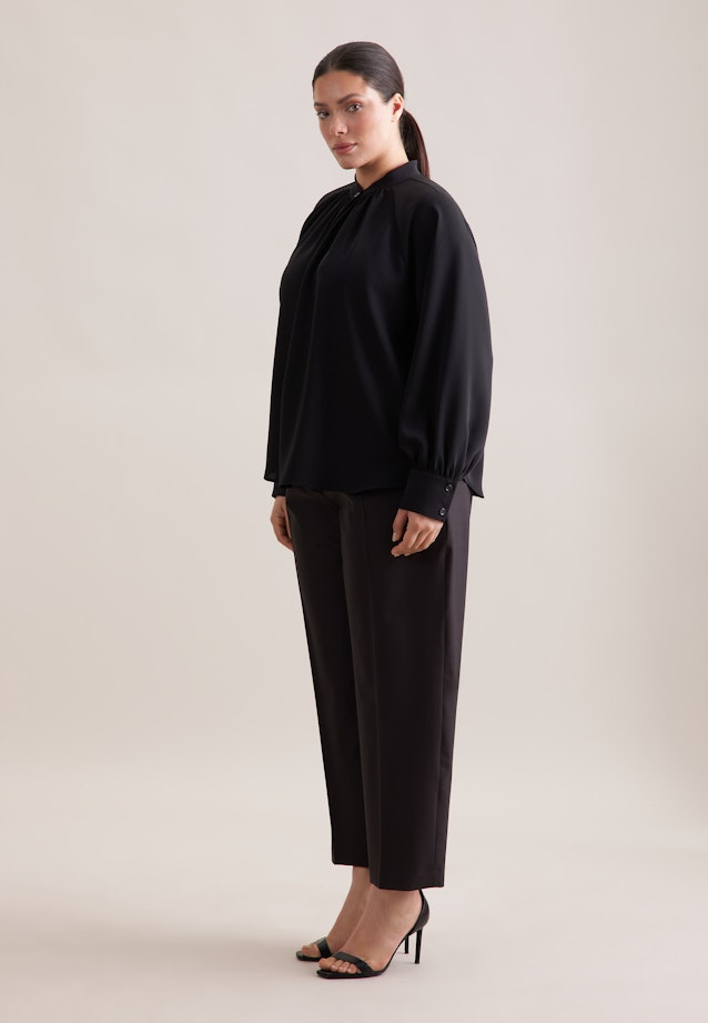 Raglanbluse mit Stehkragen in Schwarz |  Seidensticker Onlineshop