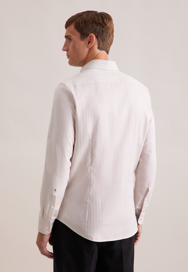 Slim Chemise en flanelle Chevron in Beige |  Seidensticker Onlineshop