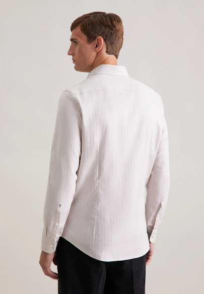 Slim Flanellhemd Fischgrat in Beige |  Seidensticker Onlineshop