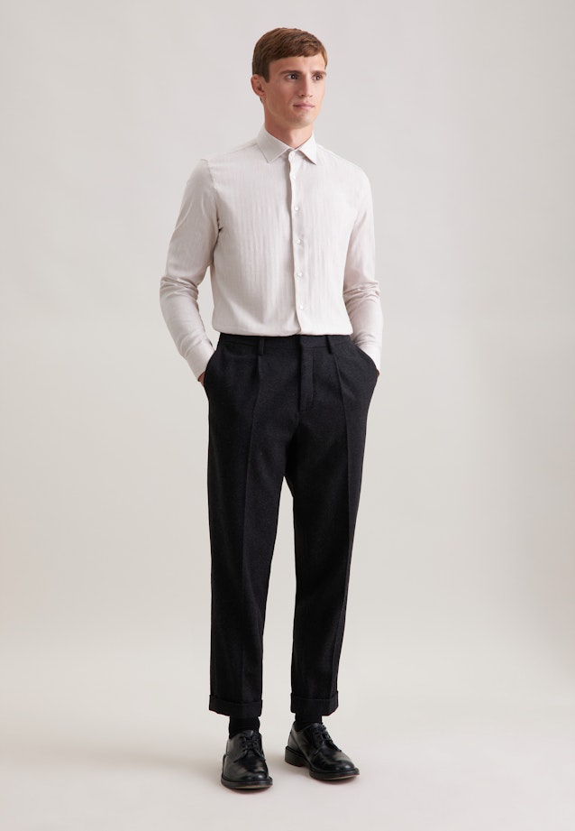 Slim Flannel shirt Herringbone in Beige |  Seidensticker Onlineshop