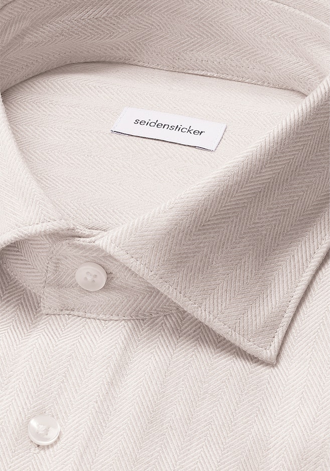 Slim Chemise en flanelle Chevron dans Beige | Boutique en ligne Seidensticker