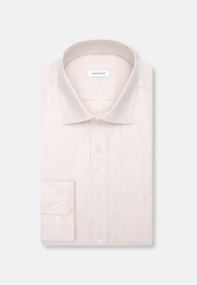 Slim Chemise en flanelle Chevron in Beige |  Seidensticker Onlineshop