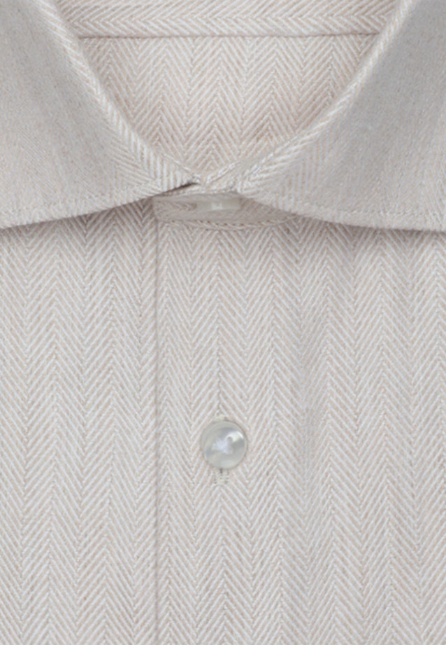 Shaped Chemise en flanelle Chevron in Beige |  Seidensticker Onlineshop