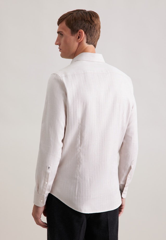 Shaped Chemise en flanelle Chevron in Beige |  Seidensticker Onlineshop