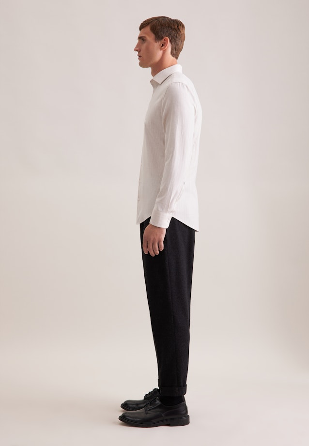 Shaped Chemise en flanelle Chevron in Beige |  Seidensticker Onlineshop