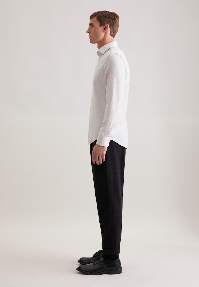 Shaped Chemise en flanelle Chevron in Beige |  Seidensticker Onlineshop