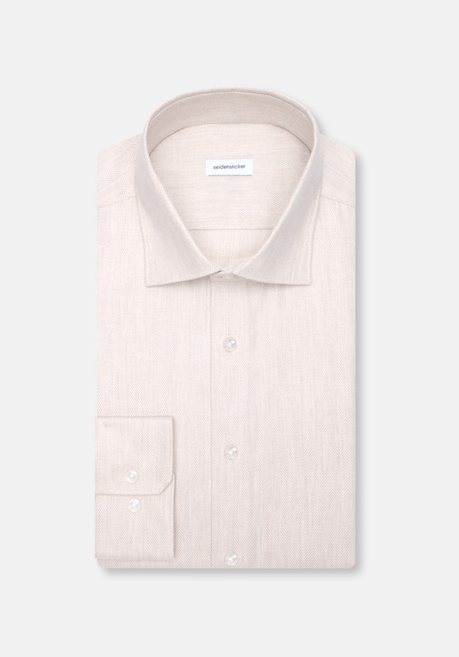 Shaped Chemise en flanelle Chevron dans Beige | Boutique en ligne Seidensticker