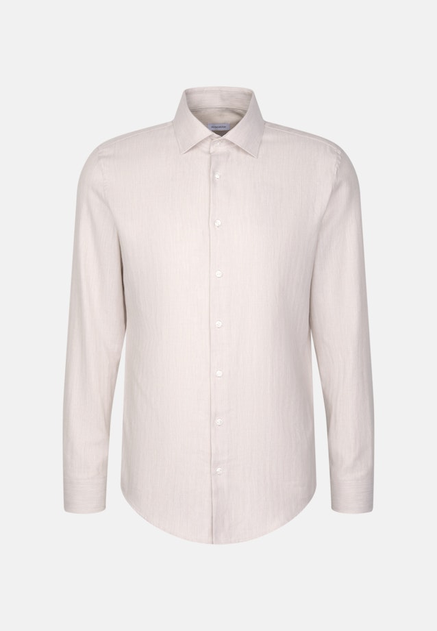 Shaped Flanellhemd Fischgrat in Beige |  Seidensticker Onlineshop