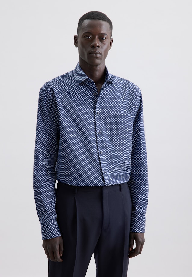 Regular Chemise d'affaires Imprimé in Bleu Foncé |  Seidensticker Onlineshop
