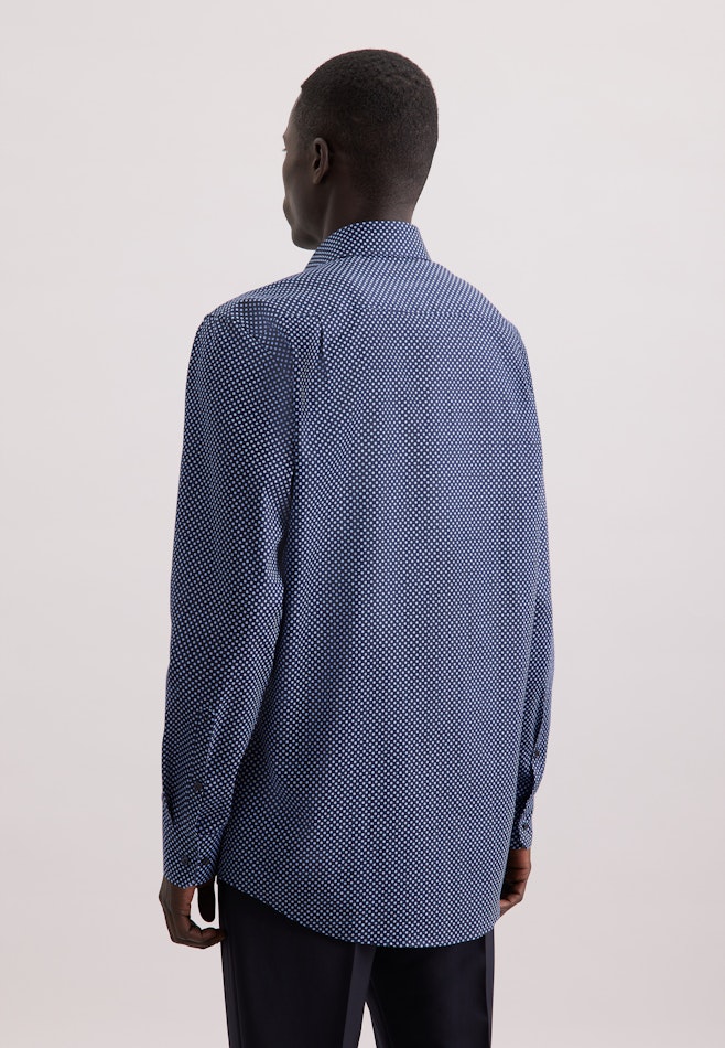 Regular Business Hemd Druck in Dunkelblau | Seidensticker Onlineshop