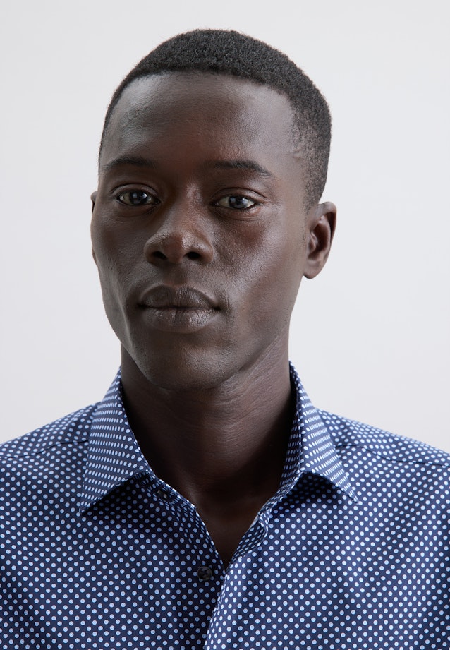 Regular Business Hemd Druck in Dunkelblau |  Seidensticker Onlineshop