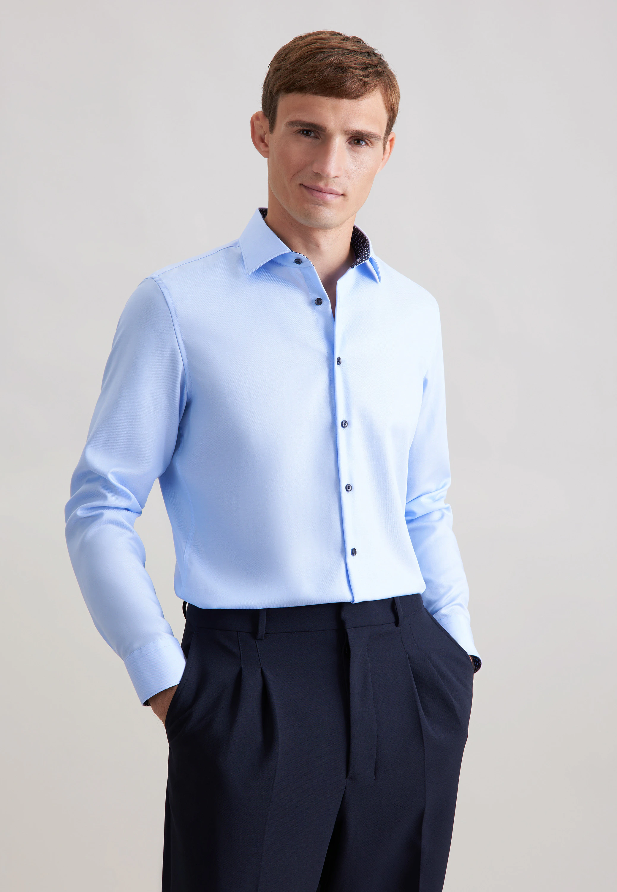 X-Slim Business Hemd Uni Blau