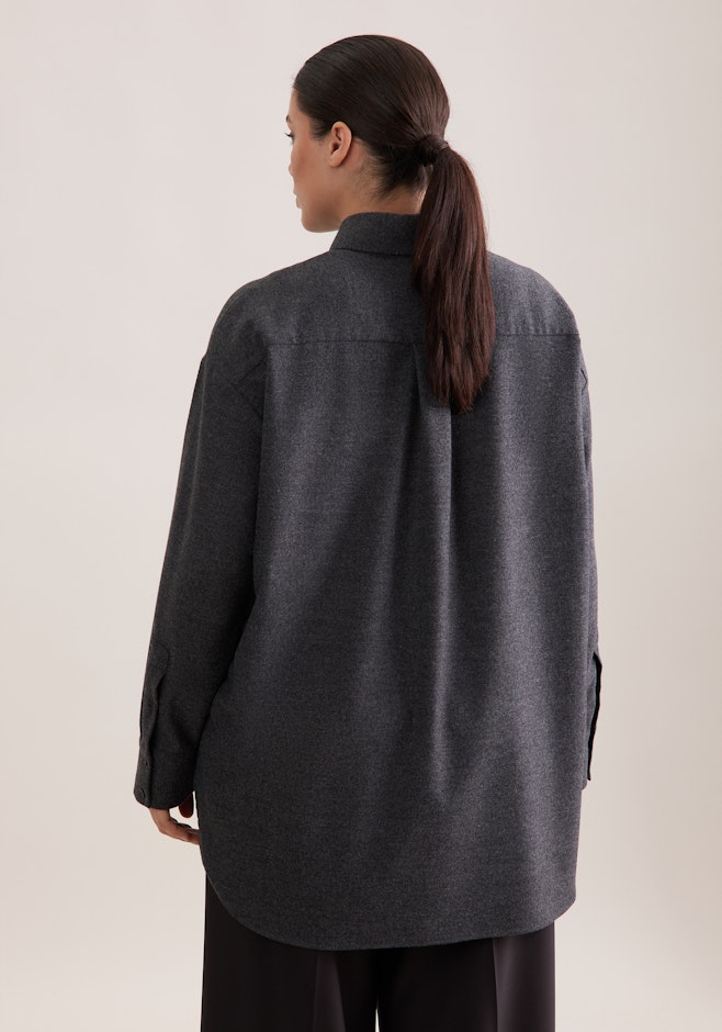 Oversize flannel blouse in Grey | Seidensticker online shop