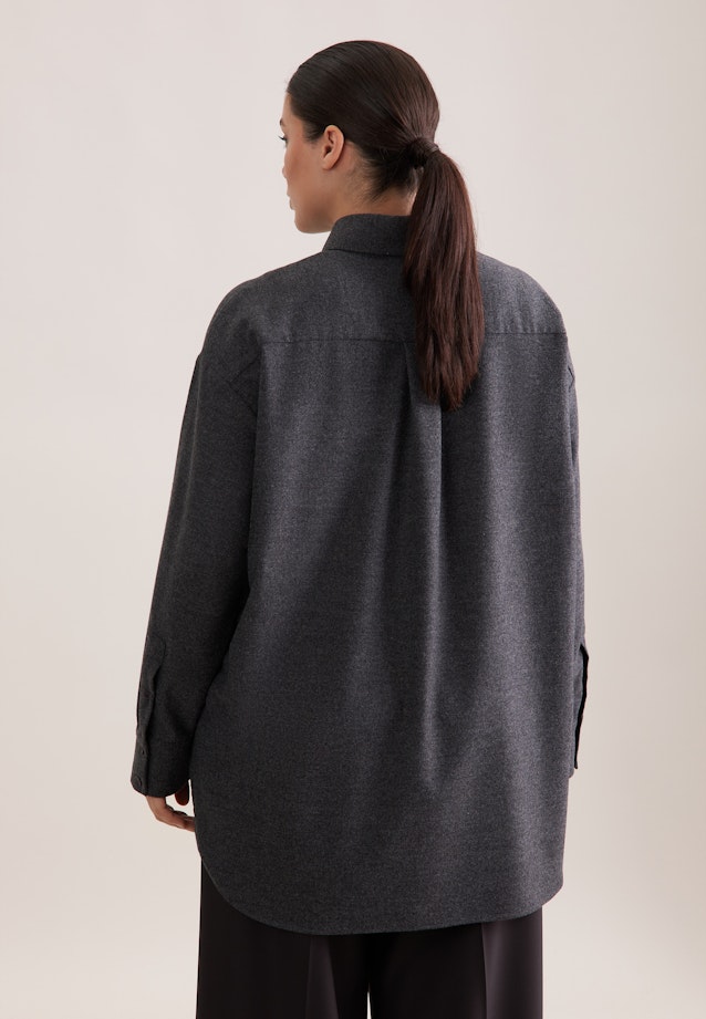 Oversize Bluse aus Flanell in Grau |  Seidensticker Onlineshop