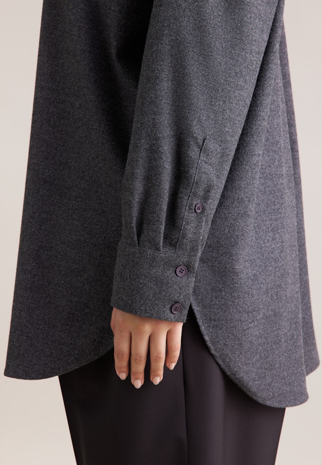 Oversize Bluse aus Flanell in Grau |  Seidensticker Onlineshop