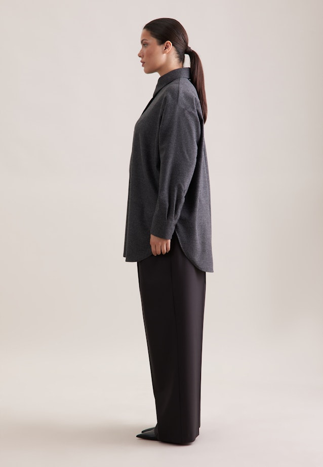 Oversize Bluse aus Flanell in Grau |  Seidensticker Onlineshop