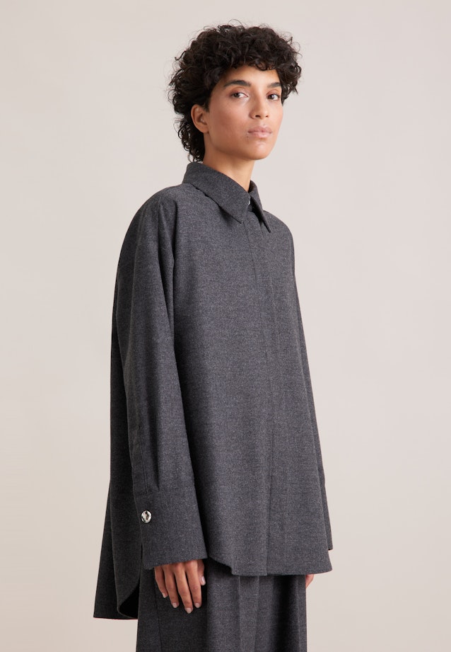 THE GRACE Oversized Bluse aus Flanell in Grau |  Seidensticker Onlineshop