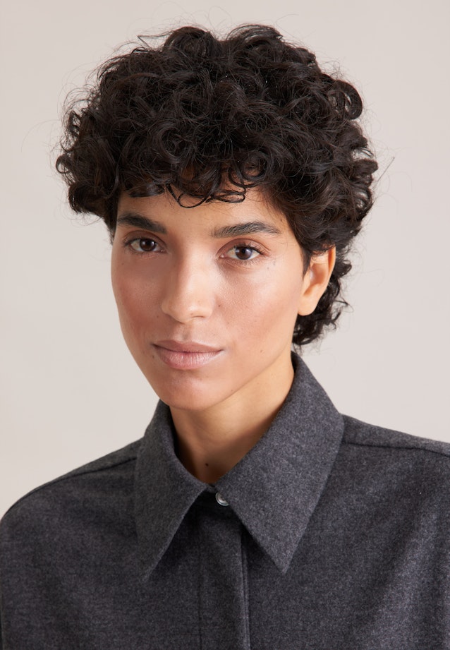 THE GRACE Oversized Bluse aus Flanell in Grau |  Seidensticker Onlineshop