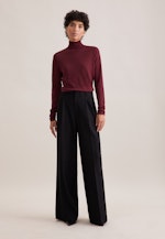 THE PANTS Bundfaltenhose aus Flanell in Schwarz |  Seidensticker Onlineshop