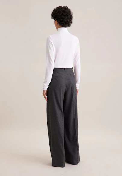 THE PANTS Bundfaltenhose aus Flanell in Grau |  Seidensticker Onlineshop