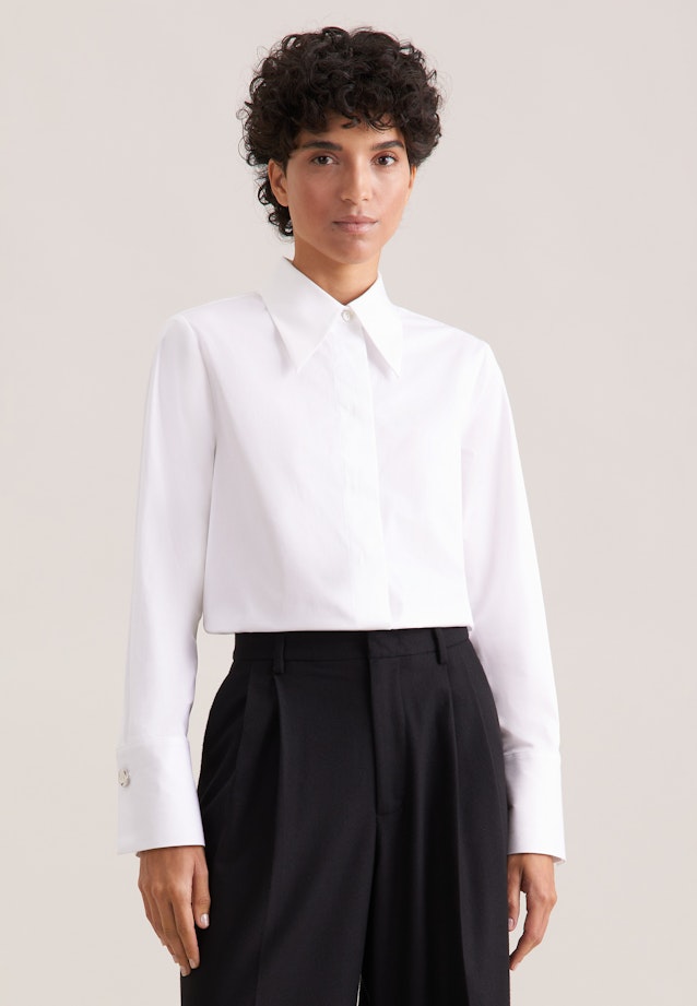 THE STAR Hemdbluse mit markantem Kragen in Weiß |  Seidensticker Onlineshop