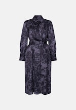 Satiniertes Hemdblusenkleid mit Gürtel in Grau |  Seidensticker Onlineshop