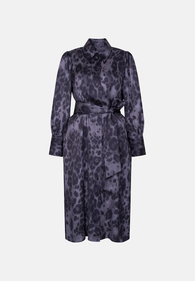 Satiniertes Hemdblusenkleid mit Gürtel in Grau |  Seidensticker Onlineshop