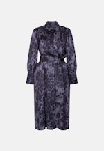 Satiniertes Hemdblusenkleid mit Gürtel in Grau |  Seidensticker Onlineshop