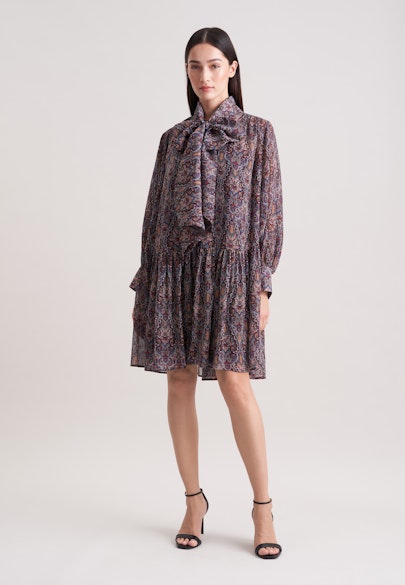 Bow dress with metallic yarn in Dunkelblau |  Seidensticker Onlineshop