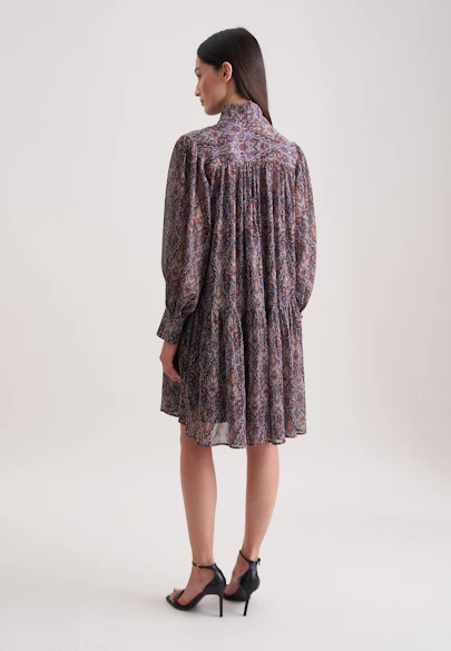 Bow dress with metallic yarn in Dunkelblau |  Seidensticker Onlineshop