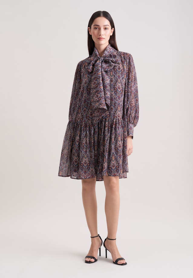 Schluppenkleid mit Metallic Garn in Dunkelblau |  Seidensticker Onlineshop