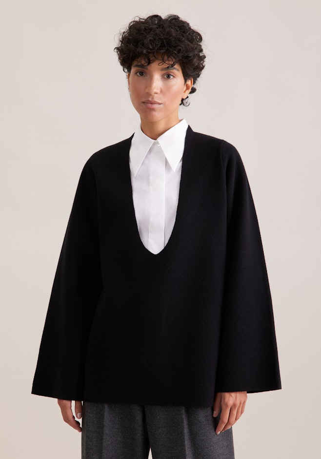 THE FRAME V-Neck Pullover mit Kaschmir in Schwarz | Seidensticker Onlineshop