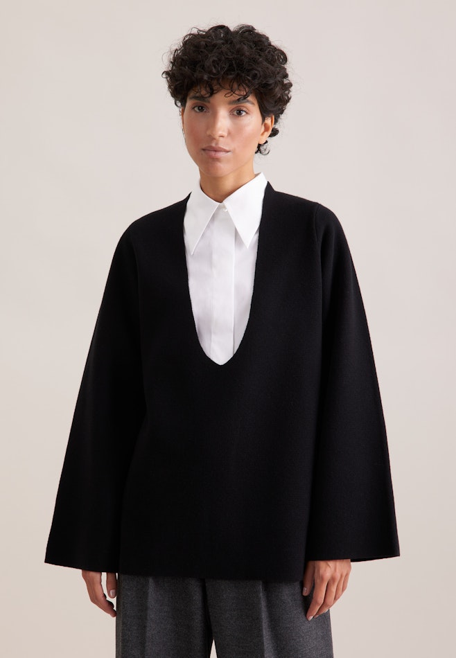 THE FRAME V-Neck Pullover mit Kaschmir in Schwarz | Seidensticker Onlineshop