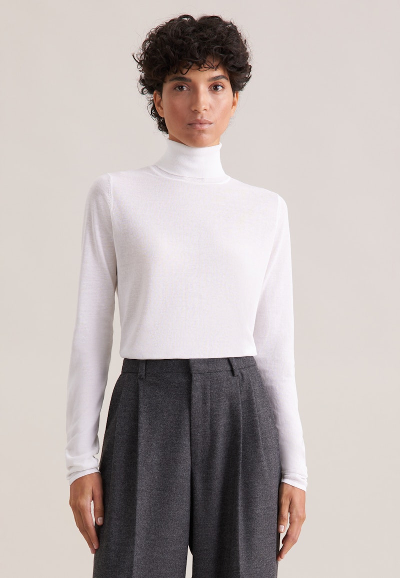 THE ESSENTIAL Feinstrick Rollkragenpullover mit Seide