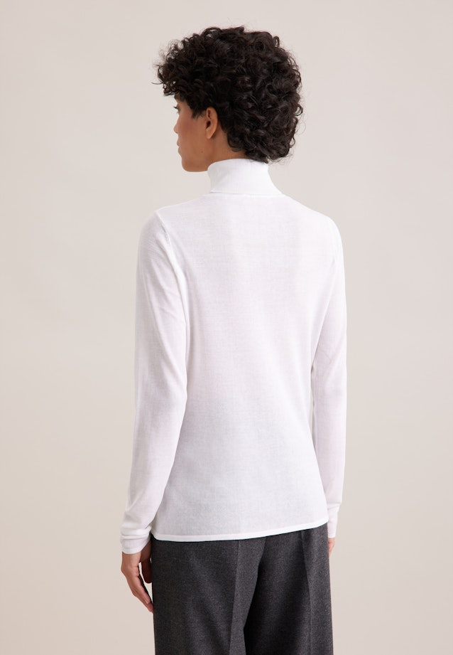 THE ESSENTIAL Feinstrick Rollkragenpullover mit Seide in Weiß |  Seidensticker Onlineshop