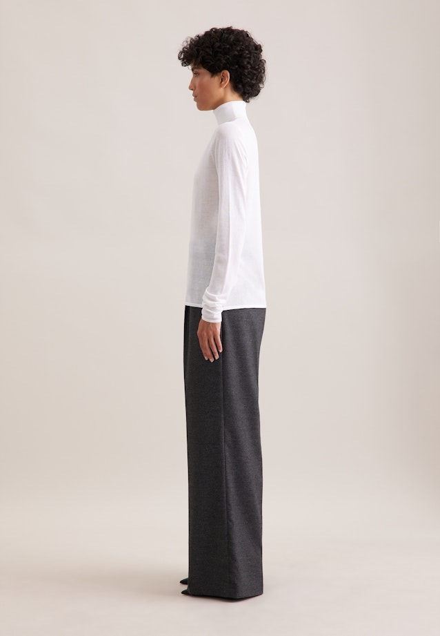 THE ESSENTIAL Feinstrick Rollkragenpullover mit Seide in Weiß |  Seidensticker Onlineshop