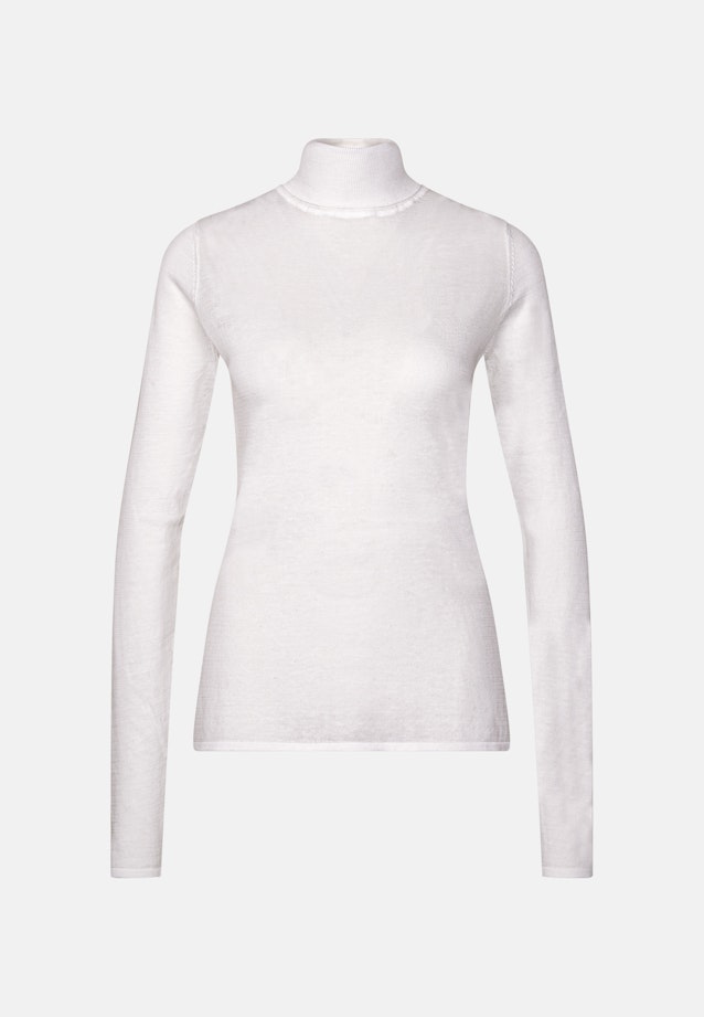 THE ESSENTIAL Feinstrick Rollkragenpullover mit Seide in Weiß |  Seidensticker Onlineshop