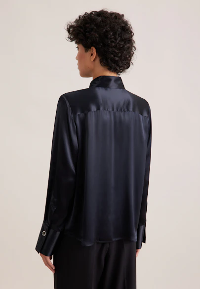 THE STAR Fließende Satinbluse in Schwarz |  Seidensticker Onlineshop