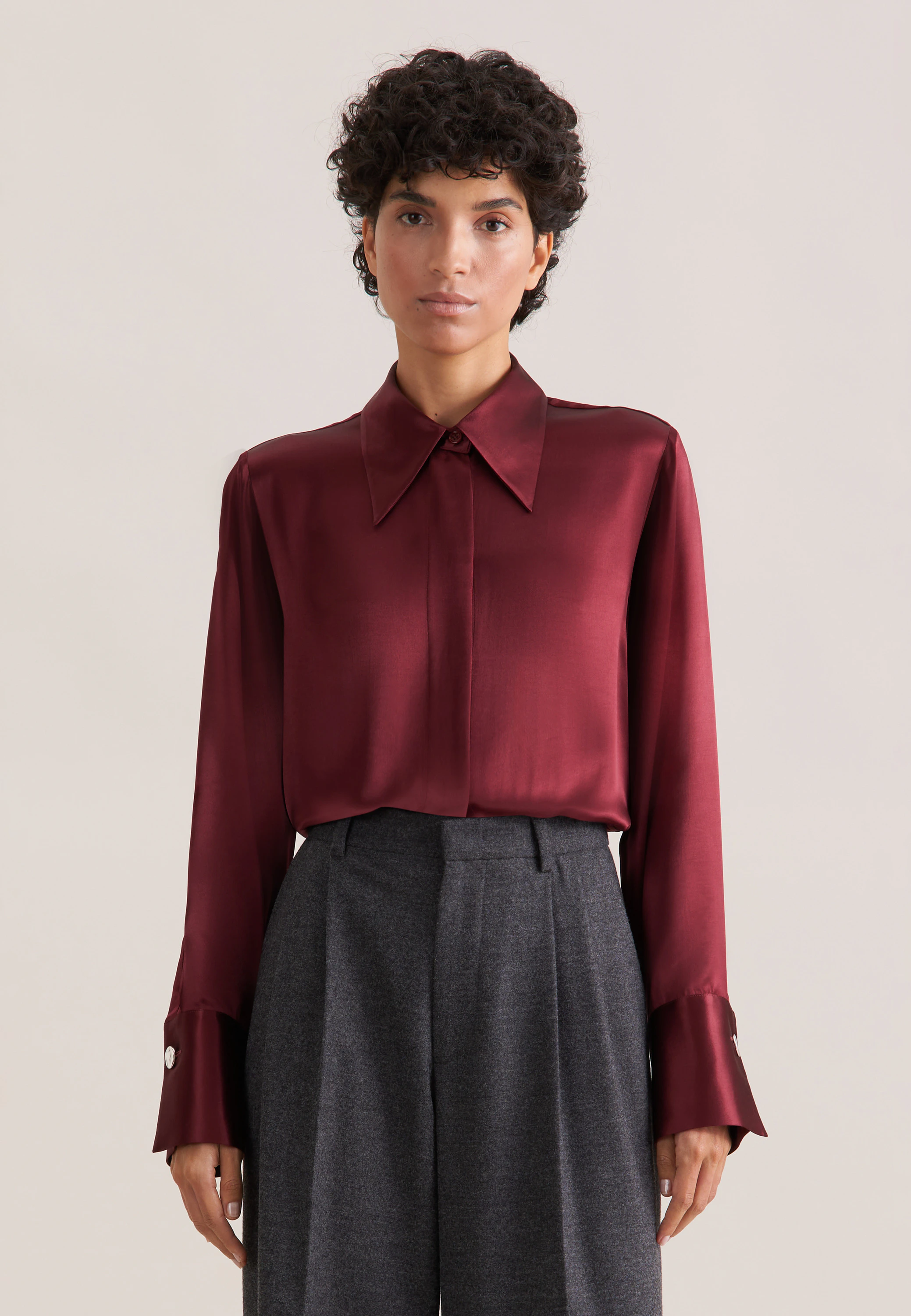THE STAR Fließende Satinbluse Rot 36