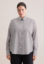 Fließende Hemdbluse mit Streifen in Braun |  Seidensticker Onlineshop