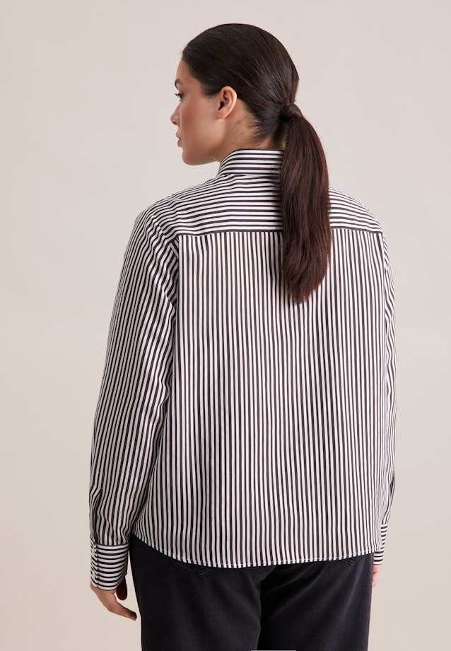 Fließende Hemdbluse mit Streifen in Braun |  Seidensticker Onlineshop
